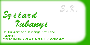 szilard kubanyi business card